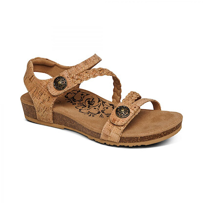Aetrex Women's Jillian Braided Quarter Strap Sandal Cork - SC364W