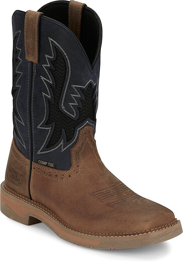 JUSTIN WORK Men's 11" Bolt Composite Toe Western Work Boot Peanut Tan - SE4115
