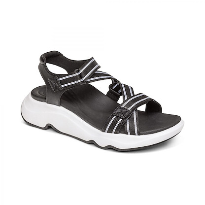Aetrex Women's Marz Adjustable Sport Sandal Black - SS500W