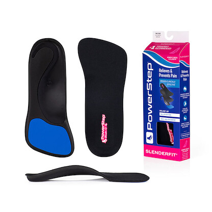 PowerStep Women's SlenderFit 3/4 Arch Support Insoles for High Heels Black (1 pair) - 5010-03