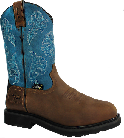 TEGOPRO Men's Kayce Western Met Guard PR Work Boot Brown/Blue - T40629