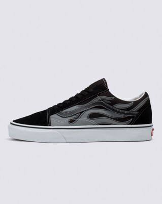 VANS Unisex Old Skool Reflective Flame Shoe Black - VN0005UFBMA