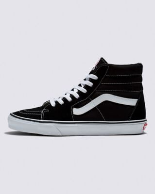 VANS Unisex Skate Sk8-Hi Shoe Black/Black/White - VN000D5IB8C