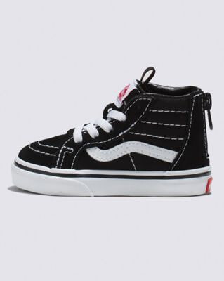 VANS Toddlers’ Sk8-Hi Zip Shoe Black/White - VN000XG5Y28