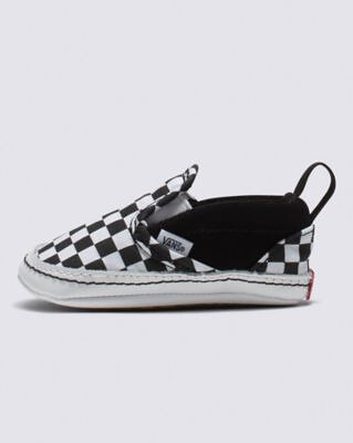 VANS Infant Slip-On V Checkerboard Crib Shoe Black/True White - VN0A2XSLFB7