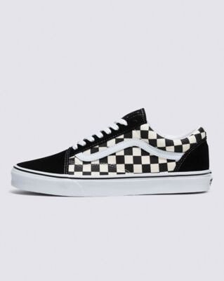 VANS Unisex Old Skool Primary Check Shoe Black/White - VN0A4UUK6BT