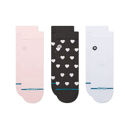 Stance Unisex Hearts Lowrider Quarter Socks 3 Pack Pink - W335A26GIP-PNK