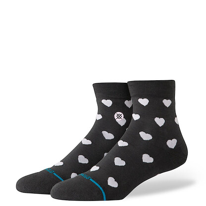 Stance Women's Hearts Lowrider Quarter Socks Charcoal - W335A26HEA-CHR