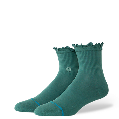 Stance Women's Ruffle Icon Quarter Socks Teal - W345BD25RU-TEA