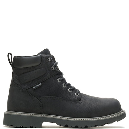 WOLVERINE Men's Floorhand 6" Waterproof Soft Toe Work Boot Black - W10691