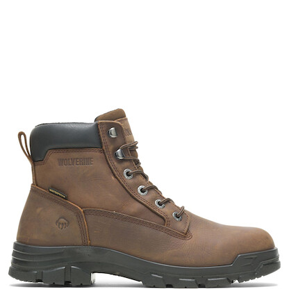 WOLVERINE Men's Chainhand 6" Waterproof Soft Toe Work Boot Brown - W10917