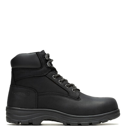 WOLVERINE Men's 6" Carlsbad Steel Toe Waterproof Work Boot Black - W231124