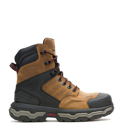 WOLVERINE Men's 8" Alpha Infinity Waterproof EH SR Composite Toe Full-grain Leather Work Boot Dark Tan - W251105