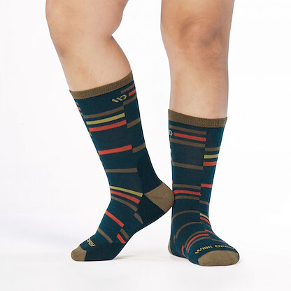 WIDE OPEN SOCKS Men's Crossroad Cushioned Crew Socks Navy - 9010-NAVY