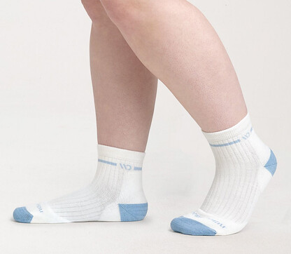 WIDE OPEN SOCKS Women’s Single Stripe Cushioned Quarter Sock White - 9501-WHITE