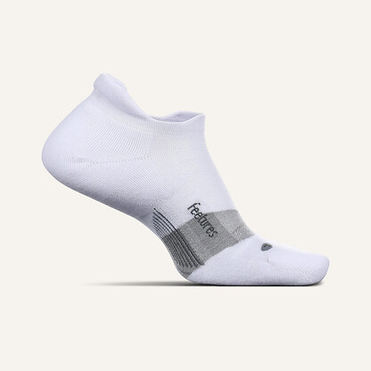 Feetures Unisex Merino 10 Max Cushion No Show Tab Socks White - EM50467