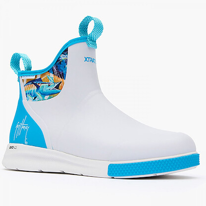 XTRATUF Men's 6" Ankle Deck Boot Sport Guy Harvey White - XADSMGH1