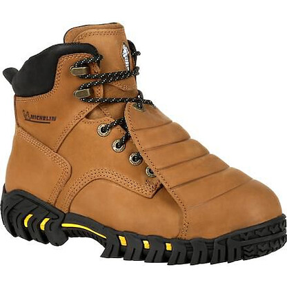 MICHELIN Men's 6" Sledge Steel Toe External Metatarsal Guard Work Boot Brown - XPX761