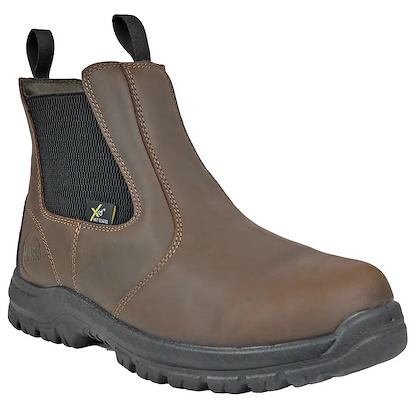 HOSS Men's Snip Chelsea Composite Toe Internal Metatarsal Guard Waterproof Pull-On Work Boot Brown - 50440