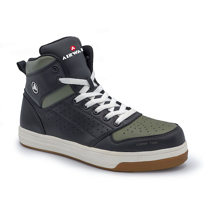 AIRWALK SAFETY Men's Arena Mid Composite Toe EH Work Shoe Black/Olive - AW6453
