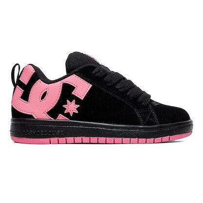 DC Shoes Girls' Court Graffik Skate Shoe Black/Pink - ADGS100091-BBP