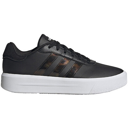 Adidas Women's Court Platform Shoes Core Black/Core Black/White  - HP9433