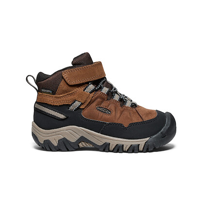 KEEN Little Kids' Targhee IV Waterproof Hiking Boot Bison/Brindle - 1029610