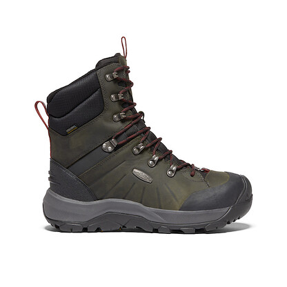 KEEN Men's Revel IV High Polar Waterproof Boot Magnet/Red Carpet - 1023621