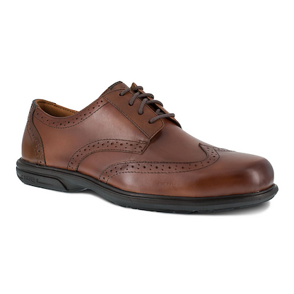 FLORSHEIM WORK Men's Loedin SD Steel Toe Wingtip Lace-Up Work Shoe Brown - FS2023