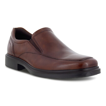 ECCO Men's Helsinki 2.0 Apron Toe Slip-on Dress Shoe Cognac Leather - 500154-01053
