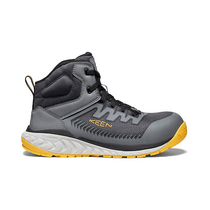 KEEN Men's Arvada Mid Carbon Fiber Toe Work Boot Black/KEEN Yellow - 1027652