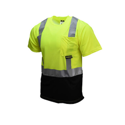 Radians Men's Type R Class 2 Short Sleeve Black Bottom T-Shirt Hi-Vis Green - ST11B-2PGS