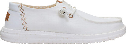 HEY DUDE Shoes Women's Wendy Chambray Grid Loafer Snow White - 45187-1WQ