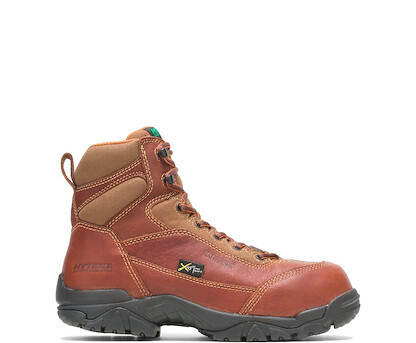 HYTEST Men's  6" Apex Composite Toe Metatarsal Guard C Waterproof Work Boot Brown - K12251