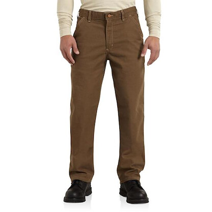 Carhartt Workwear Men's Flame Resistant Duck Dungaree Work Pants Brown - FRB152