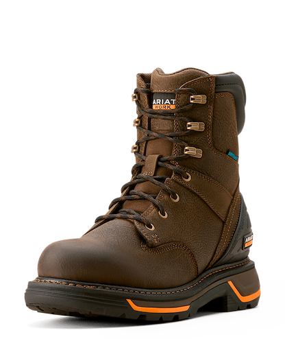 ARIAT WORK Men's 8" Big Rig Waterproof SR EH Soft Toe Work Boot Iron Coffee - 10053572