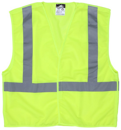 MCR SAFETY Unisex Luminator® Class 2 Hi-Vis Safety Vest Reflective Lime Green - CL2MLM