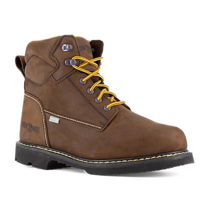 IRON AGE Men's 6" Groundbreaker Steel Toe Internal Metatarsal Guard Work Boot Brown - IA5014