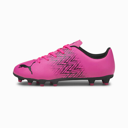 PUMA Unisex Kids' Tacto Jr 02 Firm Ground/Artificial Ground Soccer Cleats Luminous Pink/Puma Black - 10631004