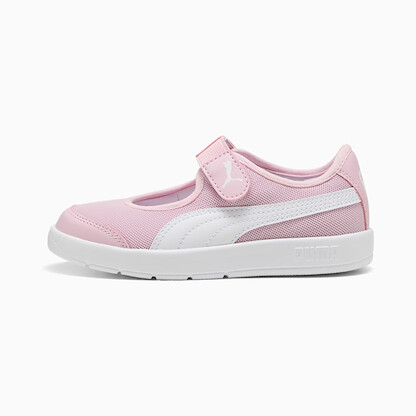 Puma Little Girls' COURTFLEX Hook and Loop, Rose Mauve-Puma White,