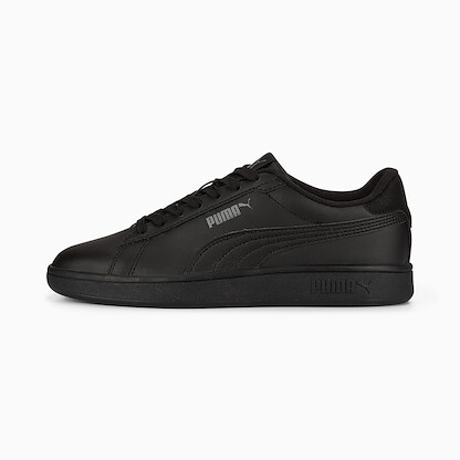 Puma Unisex Big Kids' Smash 3.0 Leather, Puma Black-Shadow Gray