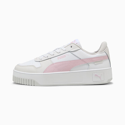 PUMA Women's Carina Street Casual Shoe Puma White/Rose Mauve/Feather Gray - 38939046