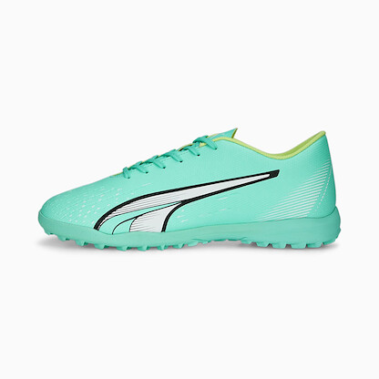PUMA Men's Ultra Play Turf Trainer Soccer Cleats Electric Peppermint/Puma White/Fast Yellow - 10722603