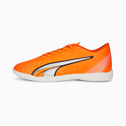 PUMA Men's Ultra Play Indoor Training Soccer Shoes Ultra Orange/White/Blue Glimmer - 10722701