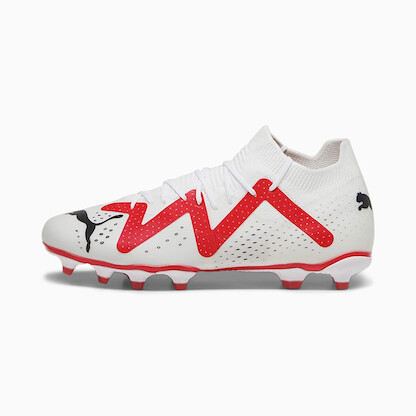 PUMA Men's Future Match Firm Ground/Artificial Ground Soccer Cleats Puma White/Puma Black/Fire Orchid - 10737001