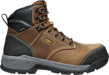 KEEN Utility Men's 6" CSA Evanston Carbon Toe Waterproof PR Work Boot Bison/Black - 1029855