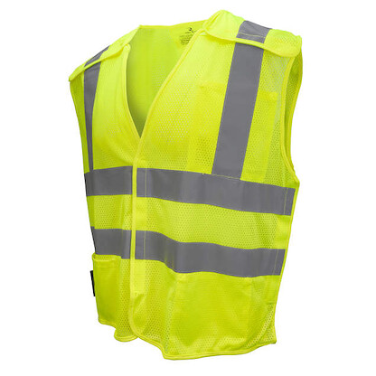Radians Men's Type R Class 2 Self Extinguishing Mesh Breakaway Vest Hi-Vis Green - SV45-2ZGM