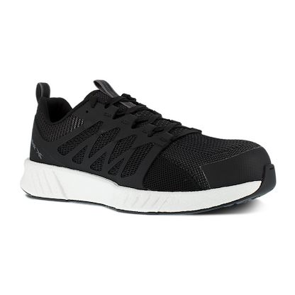 Reebok Work Men's Fusion Flexweave Composite Toe ESD Athletic Work Shoe Black/White - RB4311