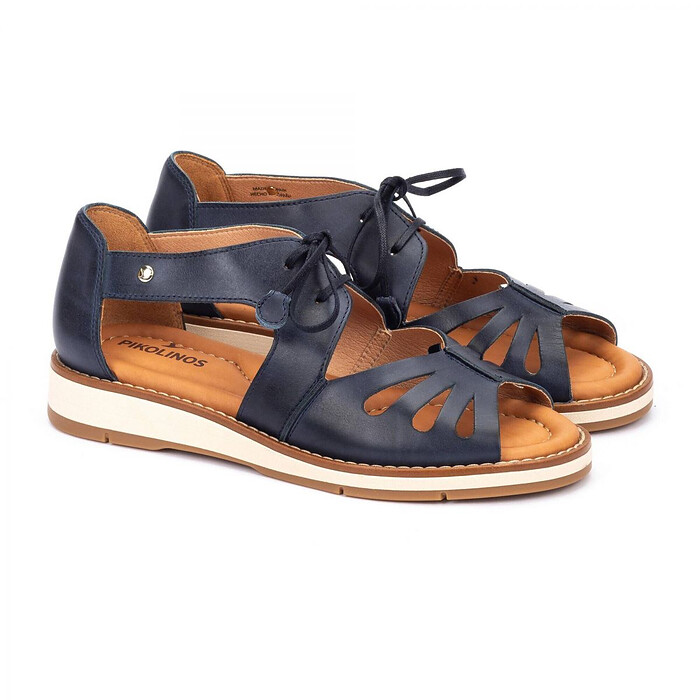 Pikolinos Women's Roquetas Ghillie Tie Sandal Blue - W9B-0947-300