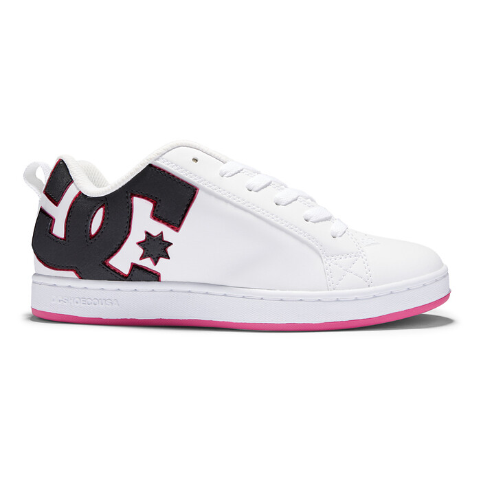 DC Shoes Women's Court Graffik Shoes Black/White/Crazy Pink - 300678-BW1